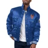 New York Mets Team Varsity Satin Trucker Jacket – Blue