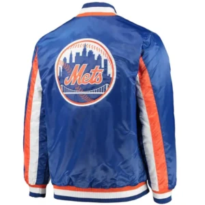 New York Mets The Ace Satin Varsity Jacket – Blue 1