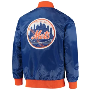 New York Mets The Ambassador Satin Varsity Jacket 1