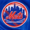 New York Mets Women’s Mashup Satin Varsity Jacket – Blue 5