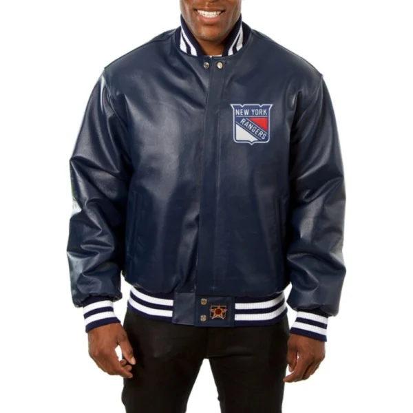New York Rangers Full Leather Varsity Jacket