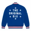 New York Rangers OVO x NHL Blue Varsity Jacket 1
