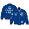 New York Rangers OVO x NHL Blue Varsity Jacket 2