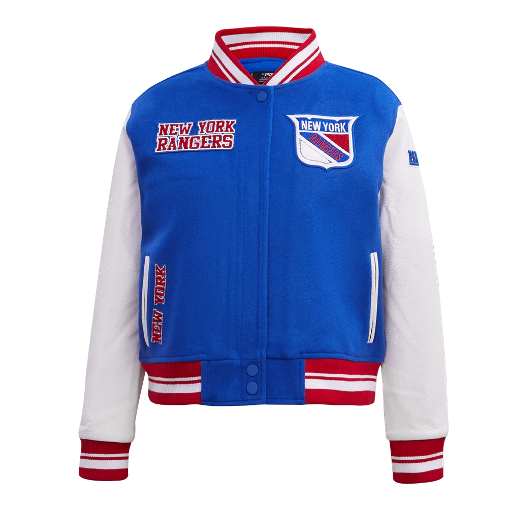 New York Rangers Retro Women’s Blue Wool Varsity Jacket