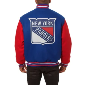New York Rangers Wool Varsity Jacket – Blue