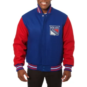 New York Rangers Wool Varsity Jacket – Blue