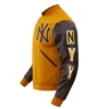 New York Yankees Classic Logo Tan & Brown Varsity Jacket 2