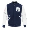 New York Yankees Classic Logo Wool & Leather Varsity Jacket 2