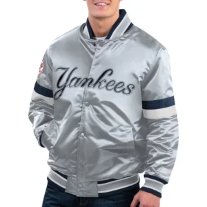 New York Yankees Home Game Satin Varsity Jacket