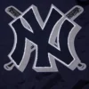 New York Yankees Mashup Women’s Full-Snap Navy Satin Varsity Jacket 4