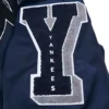 New York Yankees Old English Full-Snap Satin Navy Varsity Jacket 5