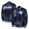 New York Yankees Patch Satin Varsity Jacket – Navy 2