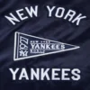 New York Yankees Retro Classic Full-Snap Navy Satin Varsity Jacket 4