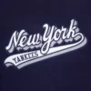New York Yankees Script Tail Women’s Navy Wool & Leather Varsity Jacket 3