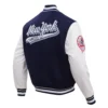 New York Yankees Script Tail Wool & Leather Varsity Jacket 1