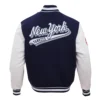 New York Yankees Script Tail Wool & Leather Varsity Jacket 3