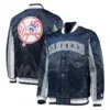 New York Yankees The Ace Navy Satin Varsity Navy Jacket 3