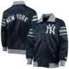 New York Yankees The Captain III Satin Varsity Jacket 3