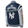 New York Yankees Title Holder Full-Snap Varsity Jacket – NavyGrey 1