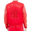 New York Yankees Triple Red Wool & Leather Varsity Red Jacket 1