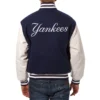 New York Yankees Two Tone Wool and Leather Jacket – NavyWhite 1