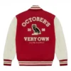 OVO Collegiate Jacket Red and Cream 1