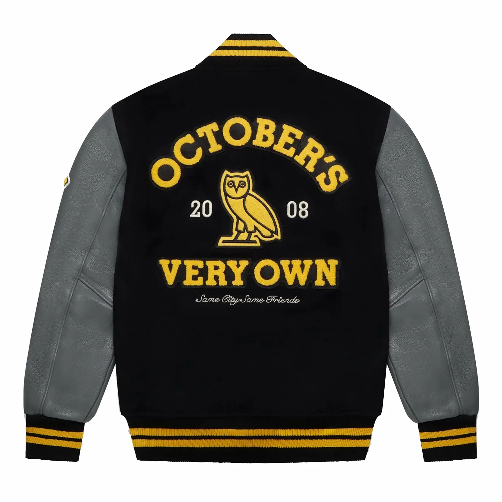 OVO Collegiate Varsity Jacket Black Yellow 1