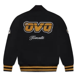 OVO x NBA Toronto Raptors Black Varsity Jacket 1
