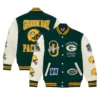 OVO x NFL Green Bay Packers Green Full-Snap Varsity Jacket 5