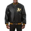 Oakland Athletics Full Leather Varsity Black Jacket
