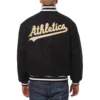 Oakland Athletics One Color Handcrafted Black Wool Varsity Jacket 1