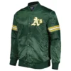 Oakland Athletics Pick & Roll Full-Snap Green Satin Varsity Jacket