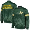 Oakland Athletics Pick & Roll Full-Snap Green Satin Varsity Jacket 2