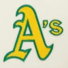 Oakland Athletics Retro Classic Women’s Wool & Leather Varsity CreamGreen Jacket 6