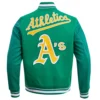 Oakland Athletics Retro Classic Wool & Leather Green Varsity Jacket 1