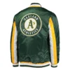 Oakland Athletics The Ace Satin Green Varsity Jacket 1