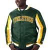 Oakland Athletics The Ace Satin Green Varsity Jacket 4