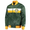 Oakland Athletics The Ambassador Green Satin Varsity Jacket
