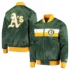 Oakland Athletics The Ambassador Green Satin Varsity Jacket 2