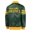 Oakland Athletics The Captain II Green Satin Varsity Jacket 1