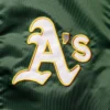 Oakland Athletics The Captain II Green Satin Varsity Jacket 2