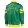 Oakland Athletics The Captain III Green Satin Varsity Jacket 1