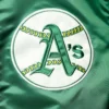 Oakland Athletics The Captain III Green Satin Varsity Jacket 2