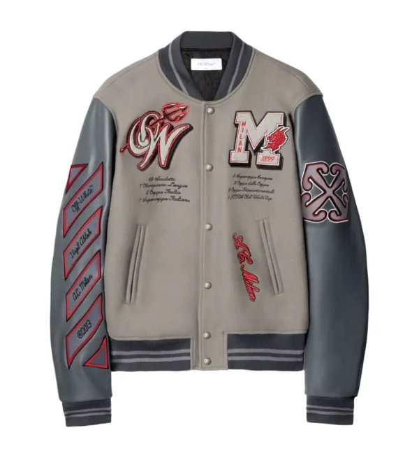 Off-White Ac Milan Grey Varsity Jacket