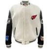 Off White Arizona Cardinals Jeff Hamilton Varsity Jacket