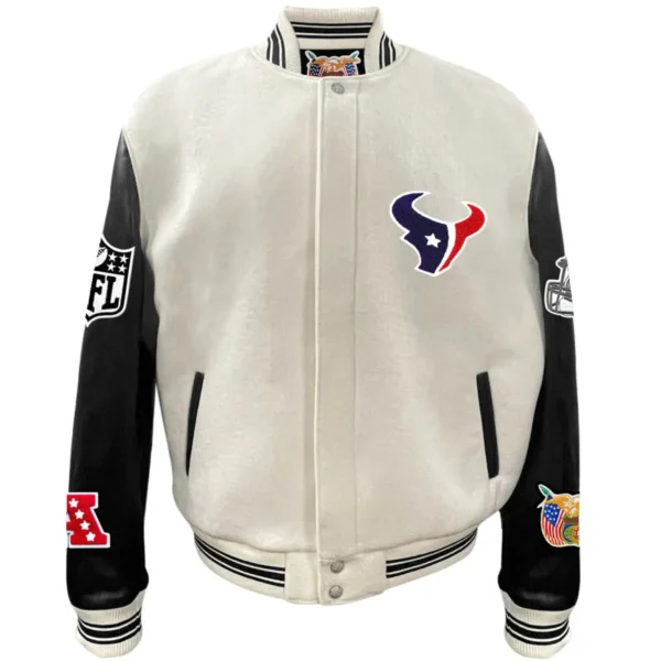 Off White Houston Texans Jeff Hamilton Pastel Gray and Black Jacket