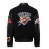Oklahoma City Thunder Black Wool Varsity Jacket 1