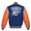 Oklahoma City Thunder Letterman Blue Wool Varsity Jacket 1