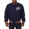 Oklahoma City Thunder One Color Navy Blue Varsity Jacket