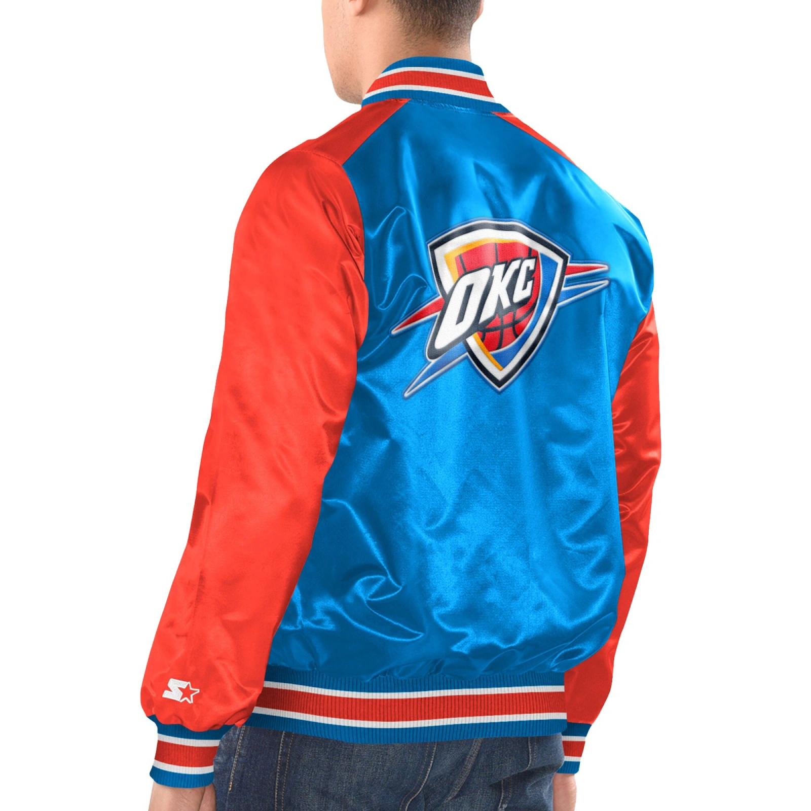 Oklahoma City Thunder Renegade Blue Varsity Jacket 1